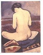 August Macke Seated female with a pillow oil painting picture wholesale